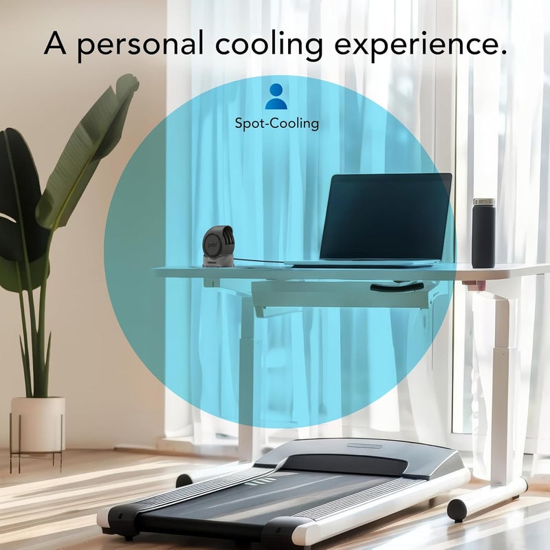 Vornado مروحة مكتب محمولة PEBL، مروحة USB، قاعدة مغناطيسية، تدفق هواء قابل للتعديل، تبريد شخصي، إعدادات سرعة 2، محول حائط متضمن، مثالية للاستخدام في المنزل أو المكتب أو السفر - Image 2